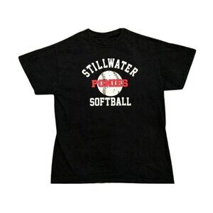 Black Stillwater Ponies Softball Graphic Tee - Casual Sports Fan Shirt
